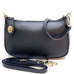 Alive With Style 'Sophia' Italian Leather Shoulder/Cross Body Bag in Navy/Tan-Taupe/Black-Grey/Black-Tan/Brown-White-Cream/Beige-Cream/Tan-Jade-Black