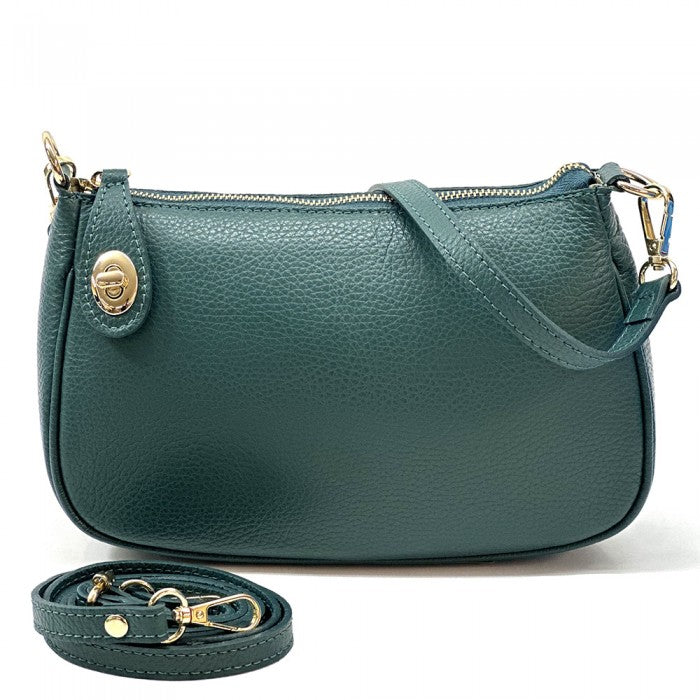 Alive With Style 'Sophia' Italian Leather Shoulder/Cross Body Bag in Navy/Tan-Taupe/Black-Grey/Black-Tan/Brown-White-Cream/Beige-Cream/Tan-Jade-Black