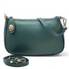 Alive With Style 'Sophia' Italian Leather Shoulder/Cross Body Bag in Navy/Tan-Taupe/Black-Grey/Black-Tan/Brown-White-Cream/Beige-Cream/Tan-Jade-Black