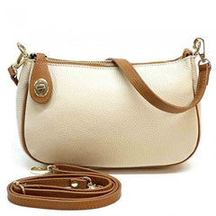 Alive With Style 'Sophia' Italian Leather Shoulder/Cross Body Bag in Navy/Tan-Taupe/Black-Grey/Black-Tan/Brown-White-Cream/Beige-Cream/Tan-Jade-Black