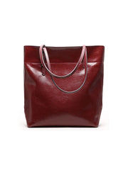 Alive With Style 'Morgan' Large Leather Tote/Shoulder Bag in Navy-Red-Black-Tan