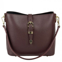 Alive With Style 'Mafalda' Italian Leather Shoulder/Cross Body Bag in Taupe/Black-Black-Navy-Red-Tan/Brown-Red/Black-Blue-Grey-Beige-Wine-Taupe-Brown-DrkBrown-Black/Beige