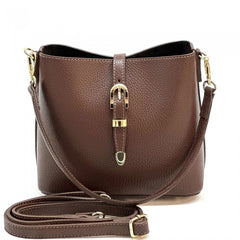 Alive With Style 'Mafalda' Italian Leather Shoulder/Cross Body Bag in Taupe/Black-Black-Navy-Red-Tan/Brown-Red/Black-Blue-Grey-Beige-Wine-Taupe-Brown-DrkBrown-Black/Beige