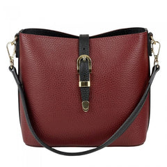 Alive With Style 'Mafalda' Italian Leather Shoulder/Cross Body Bag in Navy/TanBlack-Red-Navy-Taupe/Black-Taupe-Cream-Tan/Brown-Black/White-Olive-Nude-Light Blue-Sage-Blue-Wine/Black-DarkTauple/Black-Sky Blue-Tan-Cream/Tan-White-Beige/Taupe