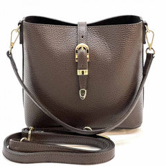 Alive With Style 'Mafalda' Italian Leather Shoulder/Cross Body Bag in Taupe/Black-Black-Navy-Red-Tan/Brown-Red/Black-Blue-Grey-Beige-Wine-Taupe-Brown-DrkBrown-Black/Beige