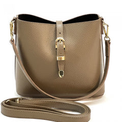 Alive With Style 'Mafalda' Italian Leather Shoulder/Cross Body Bag in Taupe/Black-Black-Navy-Red-Tan/Brown-Red/Black-Blue-Grey-Beige-Wine-Taupe-Brown-DrkBrown-Black/Beige