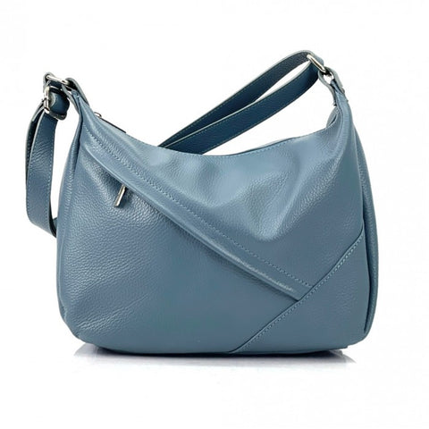 Alive With Style 'Giada' Leather Shoulder/Cross Body Bag in Taupe-Wine-Black-Navy-Red-Grey-Pink-Ice Blue-Blue-Green-Orange-Fuchsia-Mauve-Taupe-Cream-Cobalt-Dark Red-Light Pink-Dark Green-Tan