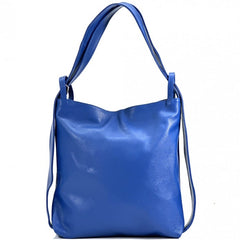 Alive With Style 'Greta GM' Leather Shoulder Bag/Backpack in Fuchsia-Jade-Red-Dark Brown-Black-White-Dark Grey-Ice Blue-Pink-Salmon-Cream-Cobalt-Tan-Rose-Emerald-BrightGreen-Turquoise-Jacaranda-Grey-Green-Taupe-Chocolate-Pink-Yellow-Sage-Navy-Beige