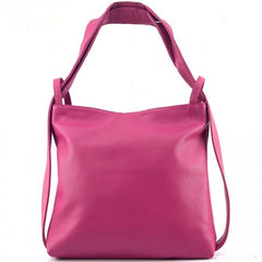Alive With Style 'Greta GM' Leather Shoulder Bag/Backpack in Fuchsia-Jade-Red-Dark Brown-Black-White-Dark Grey-Ice Blue-Pink-Salmon-Cream-Cobalt-Tan-Rose-Emerald-BrightGreen-Turquoise-Jacaranda-Grey-Green-Taupe-Chocolate-Pink-Yellow-Sage-Navy-Beige