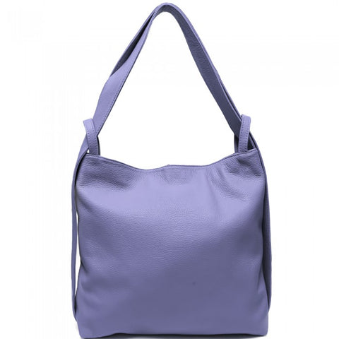 Alive With Style 'Greta GM' Leather Shoulder Bag/Backpack in Fuchsia-Jade-Red-Dark Brown-Black-White-Dark Grey-Ice Blue-Pink-Salmon-Cream-Cobalt-Tan-Rose-Emerald-BrightGreen-Turquoise-Jacaranda-Grey-Green-Taupe-Chocolate-Pink-Yellow-Sage-Navy-Beige