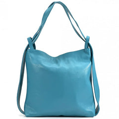 Alive With Style 'Greta GM' Leather Shoulder Bag/Backpack in Fuchsia-Jade-Red-Dark Brown-Black-White-Dark Grey-Ice Blue-Pink-Salmon-Cream-Cobalt-Tan-Rose-Emerald-BrightGreen-Turquoise-Jacaranda-Grey-Green-Taupe-Chocolate-Pink-Yellow-Sage-Navy-Beige