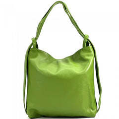 Alive With Style 'Greta GM' Leather Shoulder Bag/Backpack in Fuchsia-Jade-Red-Dark Brown-Black-White-Dark Grey-Ice Blue-Pink-Salmon-Cream-Cobalt-Tan-Rose-Emerald-BrightGreen-Turquoise-Jacaranda-Grey-Green-Taupe-Chocolate-Pink-Yellow-Sage-Navy-Beige