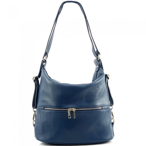 Alive With Style 'Bougainvillea' Italian Leather Shoulder Bag/Backpack in Orange-Navy-Chocolate-Black-Taupe-Jade-Pink-Olive-Emerald-Tan