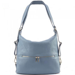 Alive With Style 'Bougainvillea' Italian Leather Shoulder Bag/Backpack in Black-Orange-Navy-Green-LightTan-Chocolate-LightCaramel-Pink-Blue-Red-Dark Red-Grey-Cobalt-Bordeaux-Taupe-Olive-Tan
