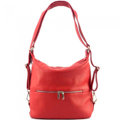 Alive With Style 'Bougainvillea' Italian Leather Shoulder Bag/Backpack in Black-Orange-Navy-Green-LightTan-Chocolate-LightCaramel-Pink-Blue-Red-Dark Red-Grey-Cobalt-Bordeaux-Taupe-Olive-Tan