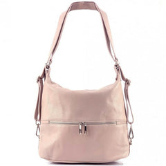 Alive With Style 'Bougainvillea' Italian Leather Shoulder Bag/Backpack in Black-Orange-Navy-Green-LightTan-Chocolate-LightCaramel-Pink-Blue-Red-Dark Red-Grey-Cobalt-Bordeaux-Taupe-Olive-Tan