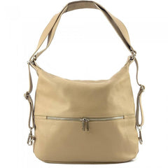 Alive With Style 'Bougainvillea' Italian Leather Shoulder Bag/Backpack in Black-Orange-Navy-Green-LightTan-Chocolate-LightCaramel-Pink-Blue-Red-Dark Red-Grey-Cobalt-Bordeaux-Taupe-Olive-Tan