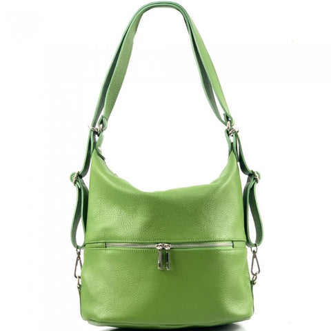 Alive With Style 'Bougainvillea' Italian Leather Shoulder Bag/Backpack in Cobalt-Orange-Navy-Blue-Fuchsia-Yellow-Grey-Pink-Cognac-Back-Red-Taupe-Green