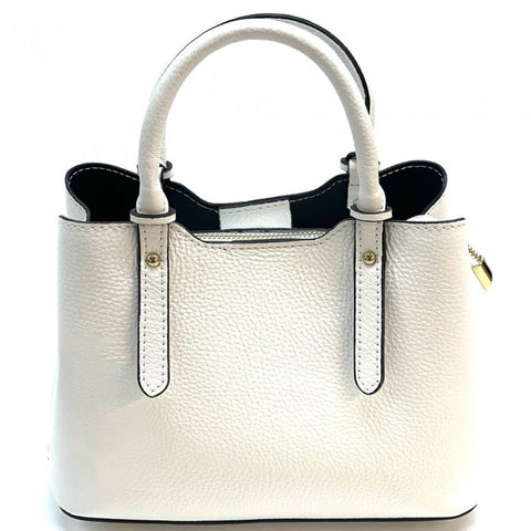 Alive With Style 'Giuseppina' Italian Leather Handbag/Shoulder Bag in White-Black-Fuchsia-Cream-Red-Navy-Ice Blue-Sage-Tan-Nude