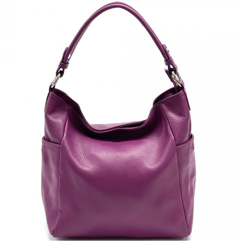 Alive With Style 'Betta' Italian Leather Shoulder/Cross Body Bag in Purple-Blue-Taupe-Dark Taupe-Pink-Olive-White-Cream-Red