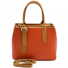 Alive With Style 'Kentia' Leather Handbag/Shoulder Bag/Cross Body Bag in Cream/Taupe-Pink-Black-Green-Beige-Cream-Tan/Brown-LtBlue/Navy-Yellow/Black-Taupe/Black-White-Orange/Tan-Cream/Tan-Navy