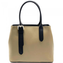 Alive With Style 'Kentia' Leather Handbag/Shoulder Bag/Cross Body Bag in Cream/Taupe-Pink-Black-Green-Beige-Cream-Tan/Brown-LtBlue/Navy-Yellow/Black-Taupe/Black-White-Orange/Tan-Cream/Tan-Navy