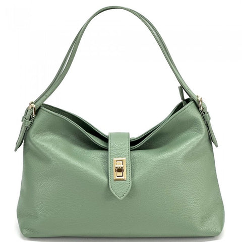 Alive With Style 'Carmina' Italian Leather Shoulder/Cross Body Bag in Tan-Navy-Ice Blue-Black-Ginger-Cream-Pink-Taupe-White-Sage