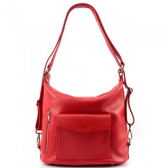 Alive With Style 'Lidia' Italian Leather Shoulder Bag/Backpack in Green-Blush-Cobalt-Blue-Fuchsia-Black-Caramel-Sage-Orange-Red