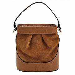 Alive With Style 'Marina' Italian Leather and Suede Handbag/Shoulder Bag in Dark Green-Brown-Black-Dark Brown-Dark Taupe-Light Brown