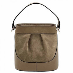 Alive With Style 'Marina' Italian Leather and Suede Handbag/Shoulder Bag in Dark Green-Brown-Black-Dark Brown-Dark Taupe-Light Brown