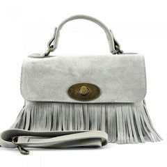 Alive With Style 'The Lady' Italian Suede Leather Handbag/Shoulder Bag in Orange-Black-Apple Green-Azure-Grey-Yellow-Dusty Blue-Red-Taupe-Light Brown-Dark Brown-Green