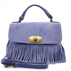 Alive With Style 'The Lady' Italian Suede Leather Handbag/Shoulder Bag in Orange-Black-Apple Green-Azure-Grey-Yellow-Dusty Blue-Red-Taupe-Light Brown-Dark Brown-Green