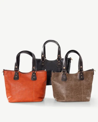 Alive With Style 'Tilly' Tote and Cross Body Bag by Sassy Duck in Rust-Black-Coffee