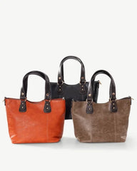 Alive With Style 'Tilly' Tote and Cross Body Bag by Sassy Duck in Rust-Black-Coffee