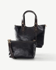 Alive With Style 'Tilly' Tote and Cross Body Bag by Sassy Duck in Rust-Black-Coffee
