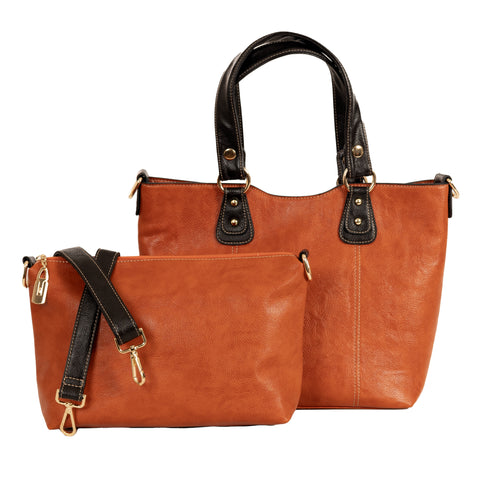 Alive With Style 'Tilly' Tote and Cross Body Bag Set of 2 by Sassy Duck in Black-Navy-Rust