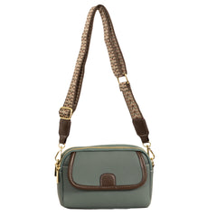 Alive With Style 'Lina' Leather Shoulder/Cross Body Bag by Sassy Duck in Black-Green-Camel