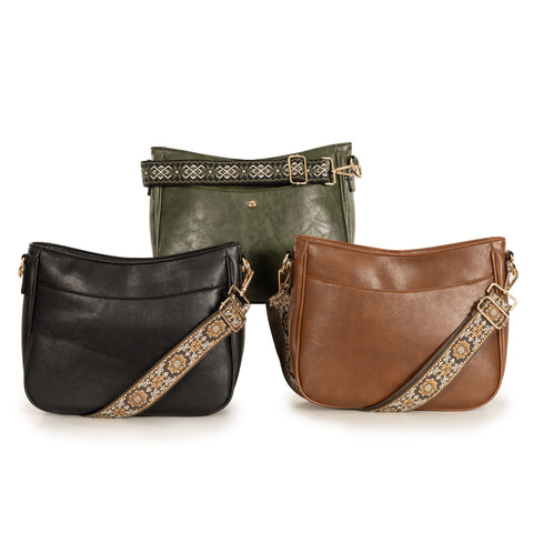 Alive With Style 'Sonya' Shoulder/Cross Body Bag by Sassy Duck in Olive-Tan-Black