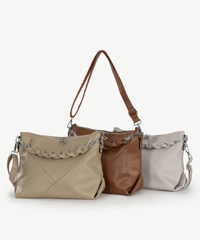 Alive With Style 'Valencia' Shoulder/Cross Body Bag by Sassy Duck in Tan/Beige/Grey