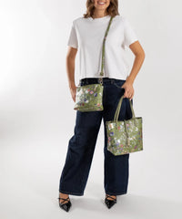 Alive With Style 'Gigi' Tote and Cross Body Bag by Sassy Duck in Black-Tan-Green