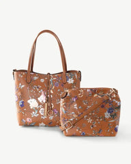 Alive With Style 'Gigi' Tote and Cross Body Bag by Sassy Duck in Black-Tan-Green