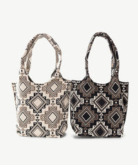 Alive With Style 'Aztec' Shoulder Bag/Tote by Sassy Duck in Cream-Black