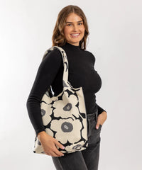 Alive With Style 'Florabunda' Shoulder Bag/Tote by Sassy Duck in Cream-Black