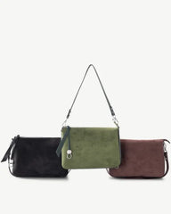 Alive With Style 'Zoe' Shoulder/Cross Body Bag by Sassy Duck in Black-Chocolate-Olive