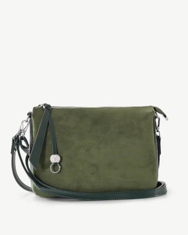Alive With Style 'Zoe' Shoulder/Cross Body Bag by Sassy Duck in Chocolate-Olive
