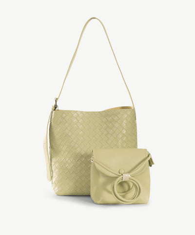 Alive With Style 'Ava' Shoulder Bag and Cross Body Bag by Sassy Duck in Off White-Silver-Green