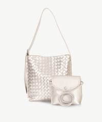 Alive With Style 'Ava' Shoulder Bag and Cross Body Bag by Sassy Duck in Off White-Silver-Green