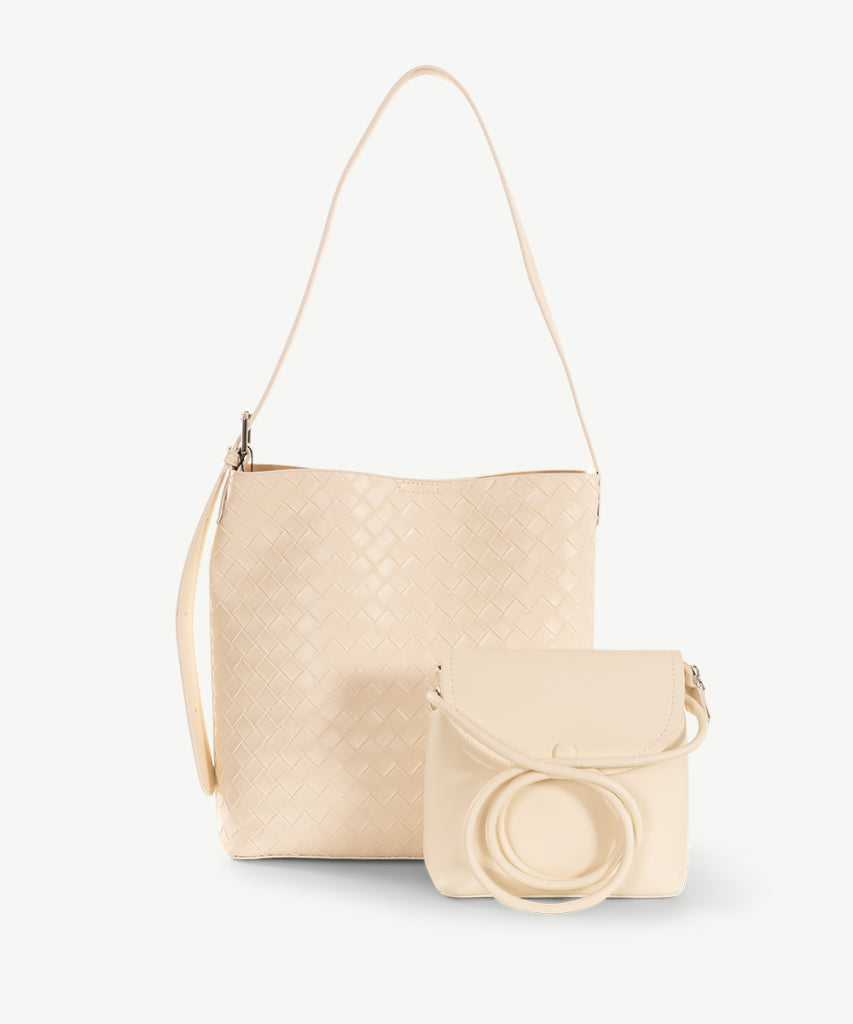 Alive With Style 'Ava' Shoulder Bag and Cross Body Bag by Sassy Duck in Off White-Silver-Green