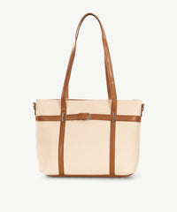Alive With Style 'Kristy' Tote/Shoulder Bag by Sassy Duck in Beige/Tan-Black/Tan