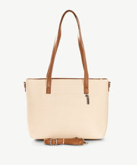 Alive With Style 'Kristy' Tote/Shoulder Bag by Sassy Duck in Beige/Tan-Black/Tan